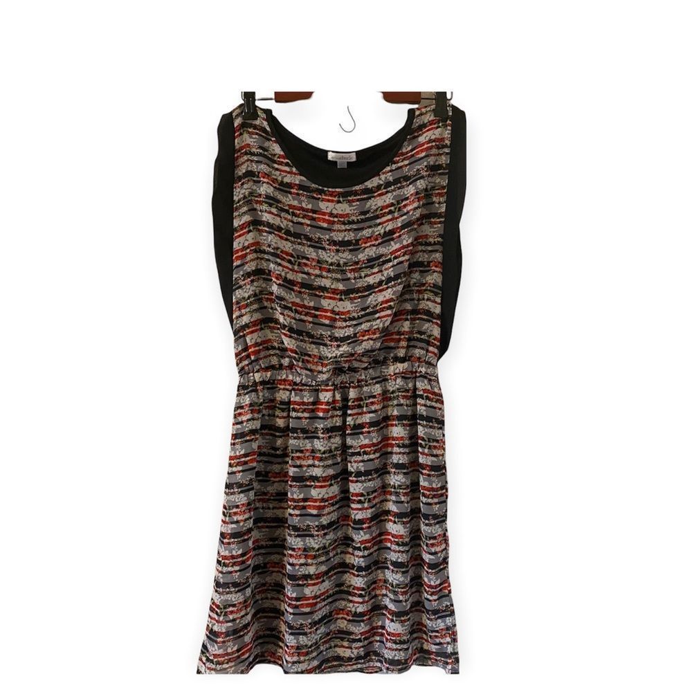 Charming Charlie black multi pattern dress